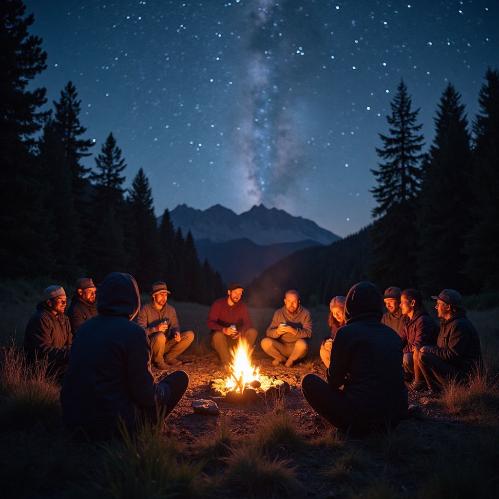 Evening campfire gathering